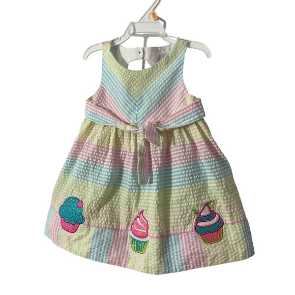 Emily Rose Seersucker Cupcake Dress with Diaper Cover 12 M - Picture 1 of 7